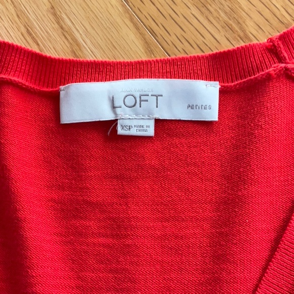 Ann Taylor LOFT XSP Red Cardigan 100% Cotton - Picture 2 of 3